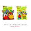 Baby Wrist Rattles and Animal Socks Set for Sensory Development