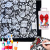 Reusable Fleece Coloring Blanket with 24 Washable Markers
