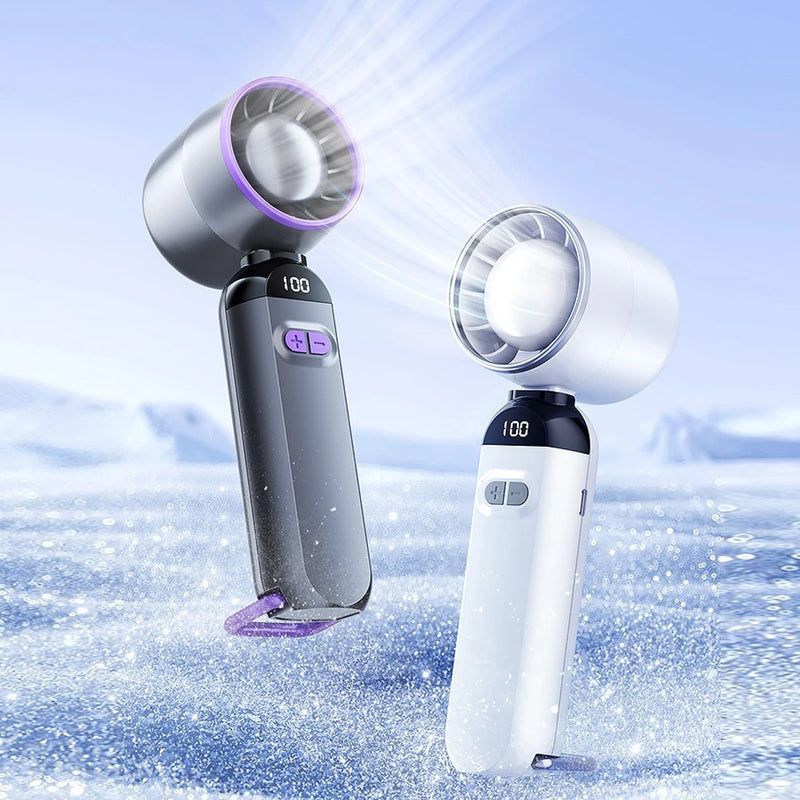 Portable LED Digital Handheld Fan with USB Rechargeable Battery