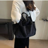 Multi-Pocket Corduroy Tote Bag – Large Capacity Casual Satchel for Travel, Work & Commute