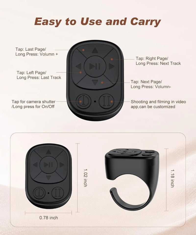 Bluetooth Page-Turning Ring for Smartphones