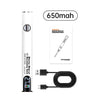 A white portable digital soldering iron pen with a black cord and charging components.