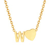 Dainty Heart Initial Necklace