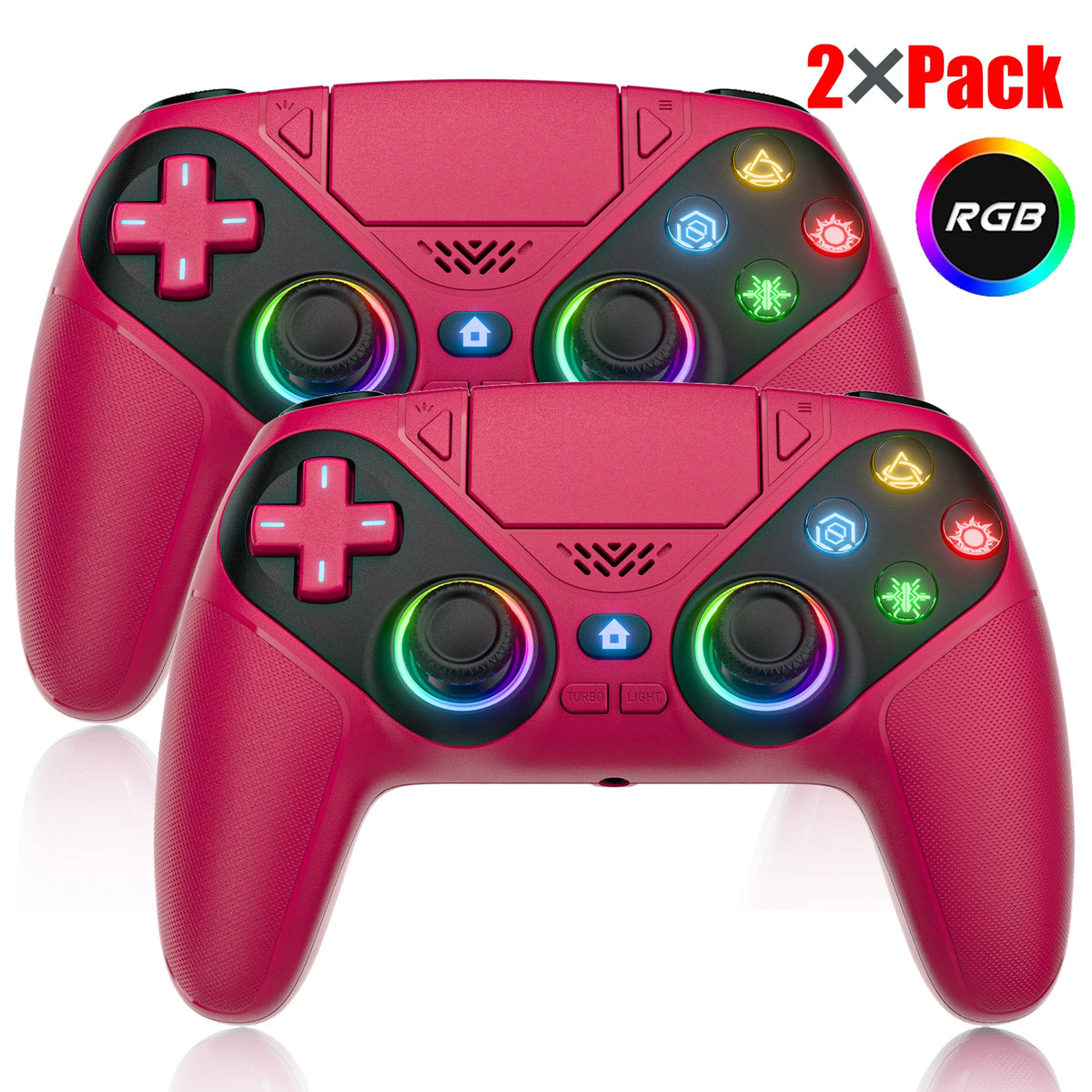 RGB LED Wireless Controller for PS5 and PC Gaming