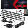 A kit of 48 LED multicolor music car interior lights with a remote controller and power supply.