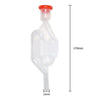 A clear plastic combustion leak tester kit with a funnel and tubing, measuring 170mm in length.