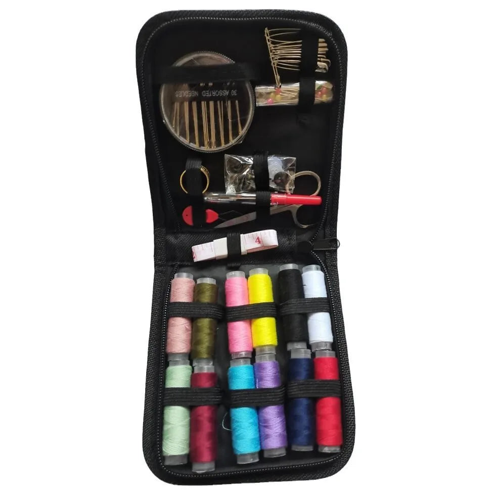 Compact Travel Sewing Kit with Zippered Organizer