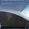 A close-up view of a car window with a custom carbon yarn mosquito screen installed.
