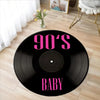 Retro Vinyl Record Round Rug – Soft Non-Slip Music Lover's Mat