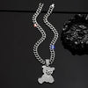 Collar con Colgante de Oso en Cadena Cubana