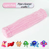 Light pink chenille pipe cleaners craft set with various animal shapes