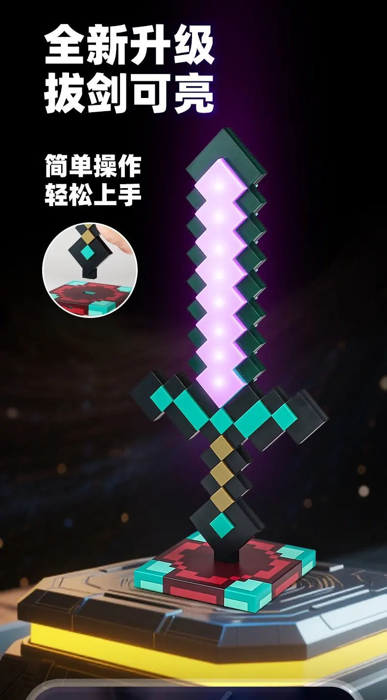 Rainbow LED Diamond Sword with USB Charging Base