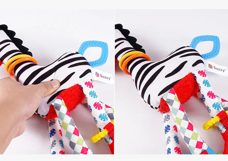 Musical Plush Animal Rattle & Teether Toy for Babies