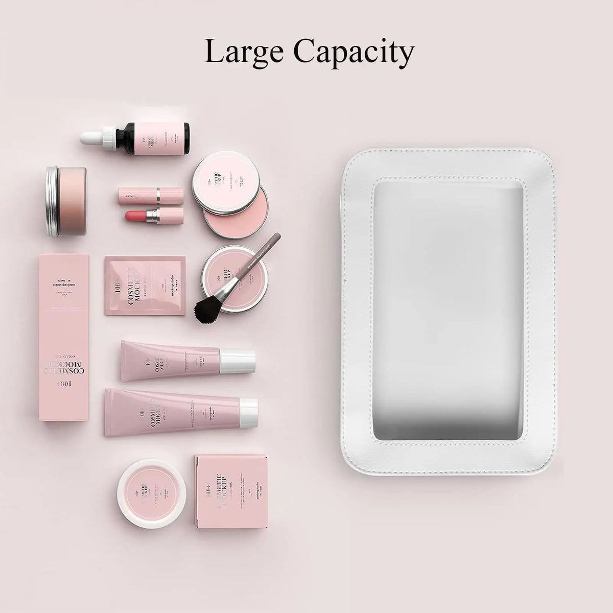 Waterproof Travel Makeup Bag with Clear Window