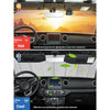 Before and after comparison of a custom-fit windshield sunshade protecting a vehicle's interior.