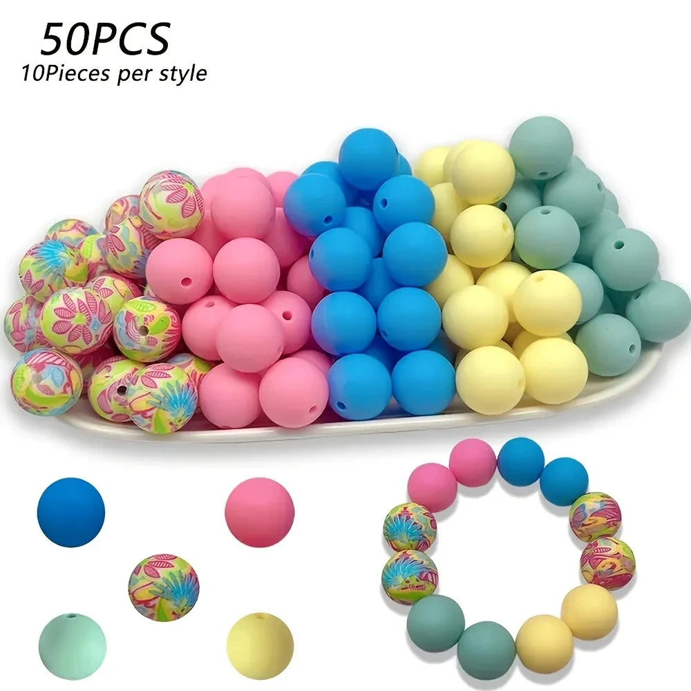 Soft Silicone Floral Beads for Jewelry Making