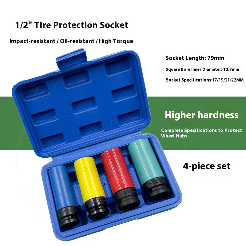 Impact Wrench Socket Set with Protective Sleeves (15-22mm)