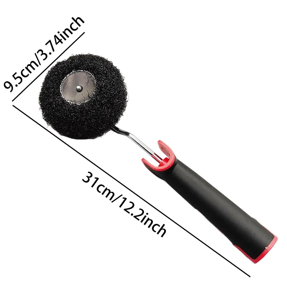 Schwarzer Lackierpinsel mit 9,5 cm Kopf und 31 cm Griff.