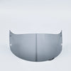 A clear motorcycle helmet visor lens shield is shown against a white background.