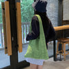 Handwoven Knit Shoulder Bag with Open-Weave Design