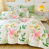 Floral Print 100% Cotton Duvet Cover Set with Two Pillow Shams
