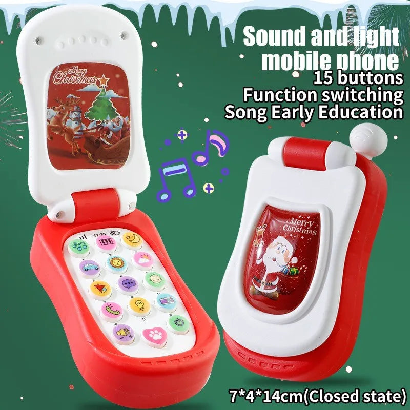 Kids' Cartoon Flip Phone Toy with Music and Learning Games