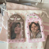 Pink Strawberry Card Holder Keychain