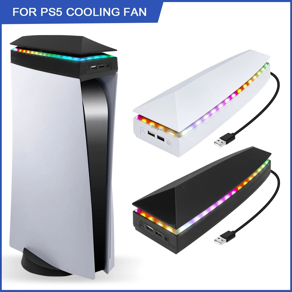 PS5 Cooling Stand with RGB Lighting and Dust Cover