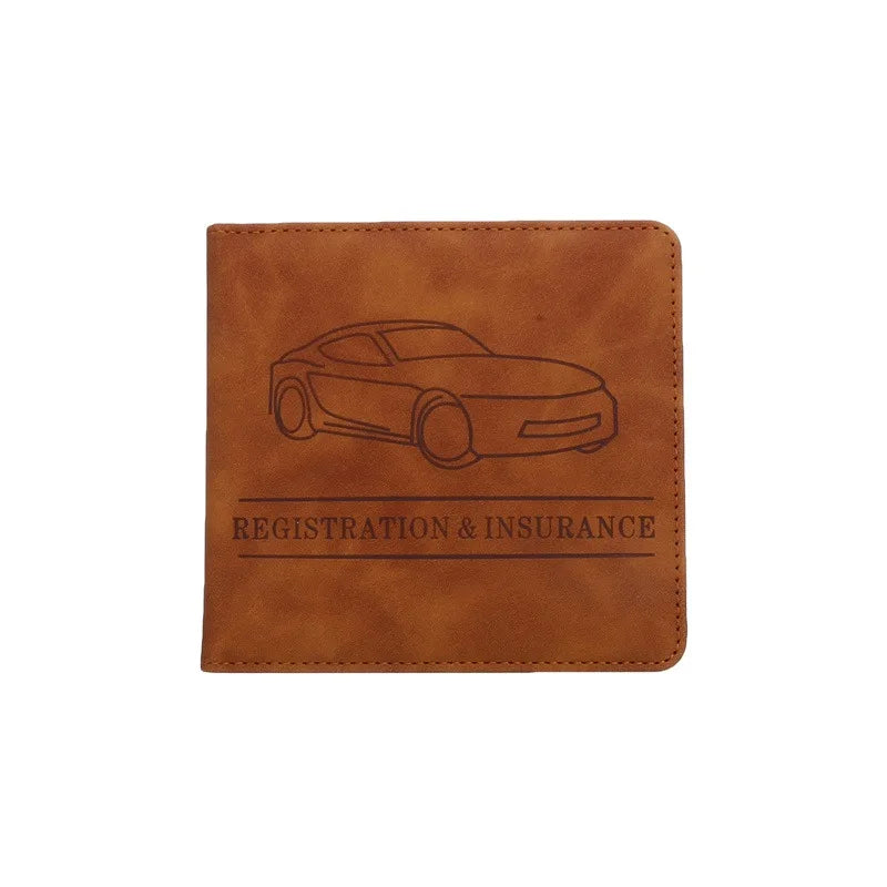Premium PU Leather Car Document Organizer with Card Slots
