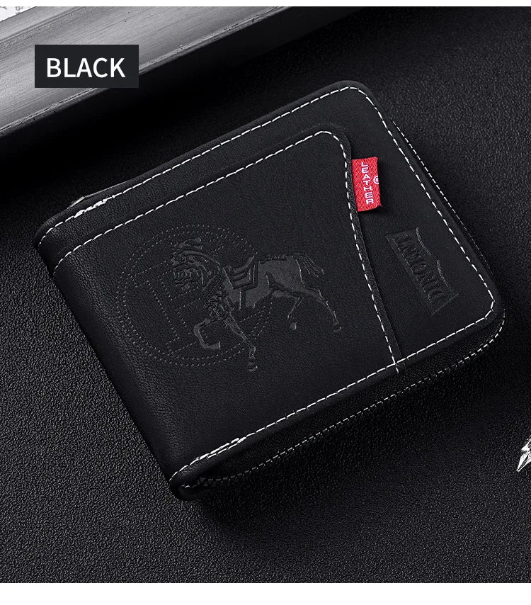 Vintage Waxed Leather Bifold Wallet with Coin Pocket