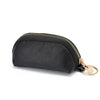 Black PU leather key organizer wallet with a gold-toned zipper and keyring