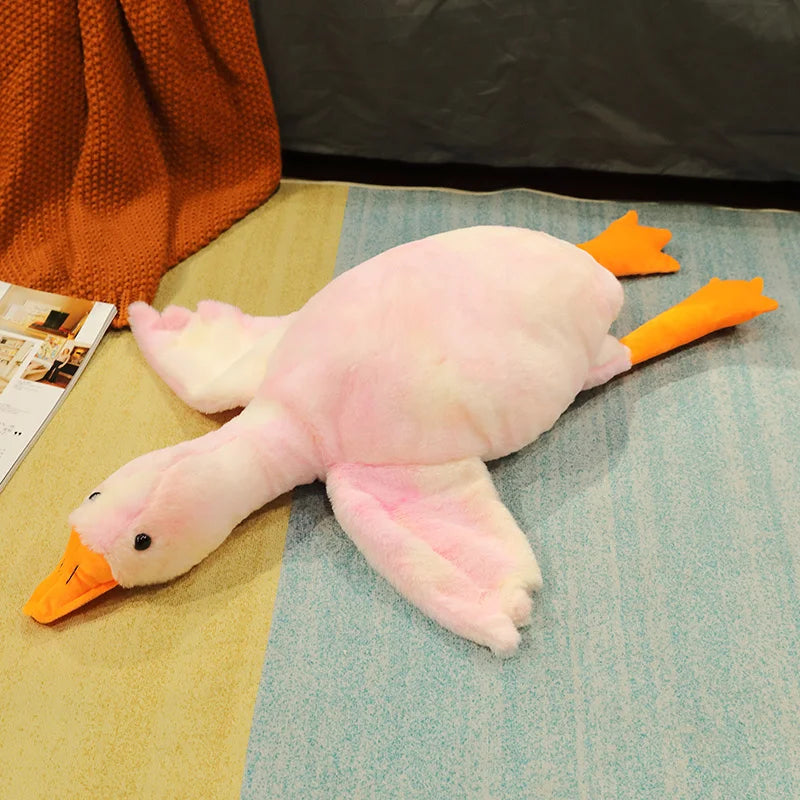 Oversized White Goose Plush Toy & Sofa Cushion