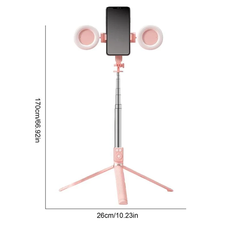 Selfie Stick Tripod with Ring Light and Wireless Remote