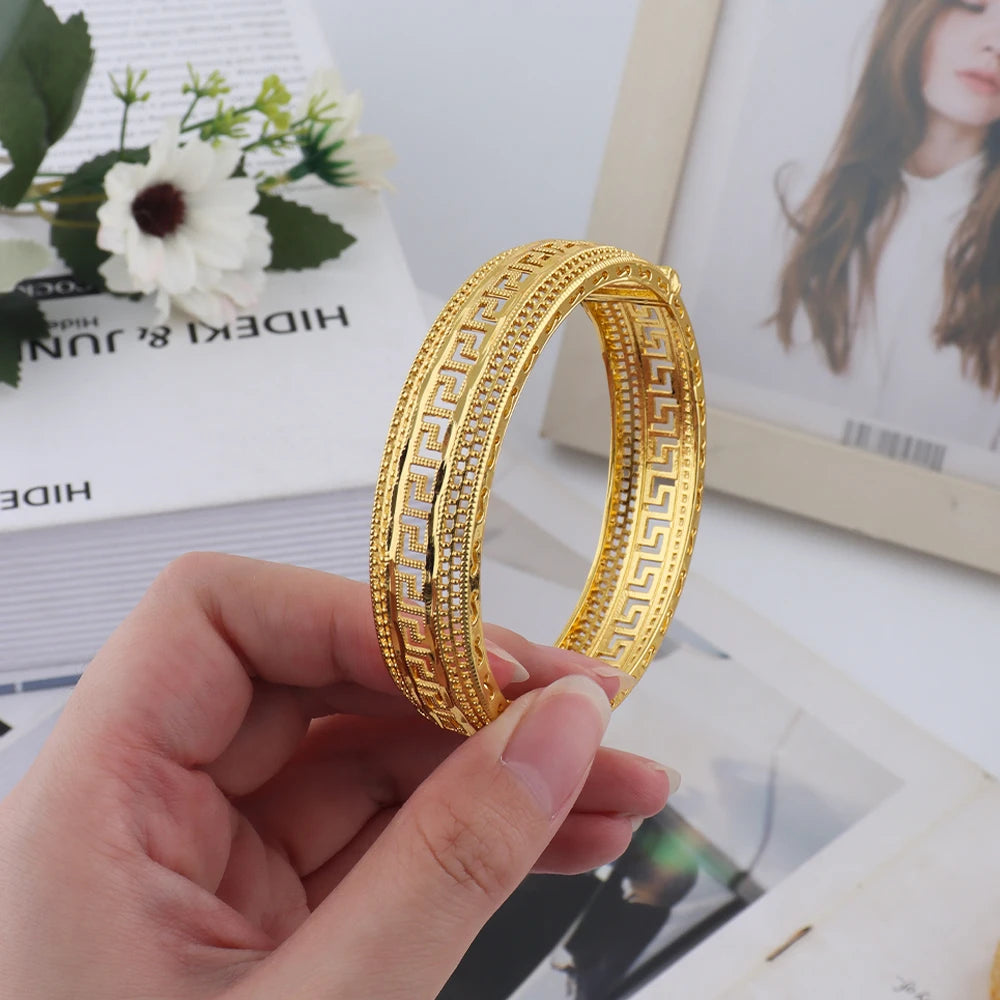 Gold Plated Hollow Bangles for Women