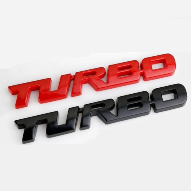 3D Turbocharged Metal Alloy Car Badge Emblem