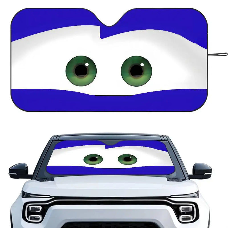 Foldable Car Windshield Sunshade with Cute Cartoon Eyes