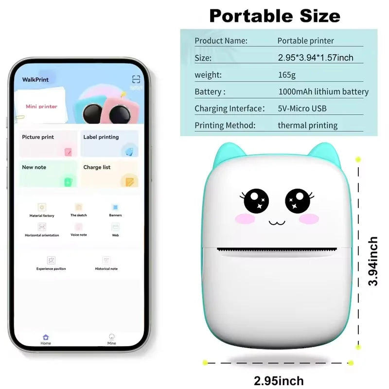 Portable Bluetooth Thermal Label & Photo Printer