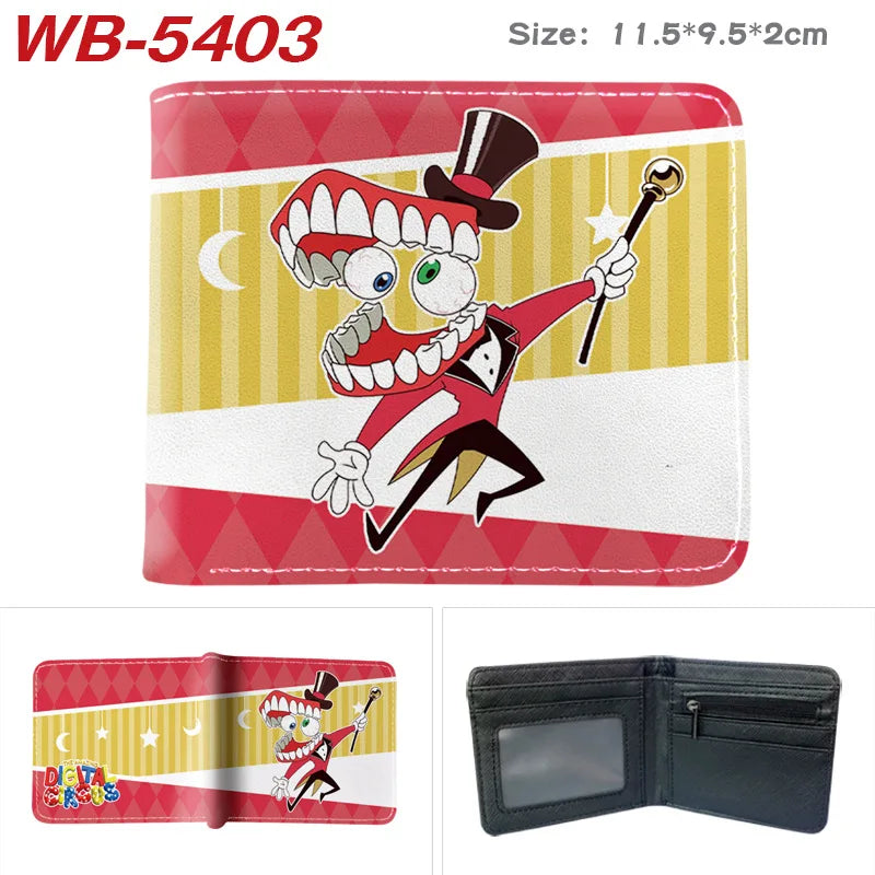 PU Leather Bifold Card Holder Wallet with Cartoon Print