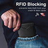 Slim RFID Blocking Leather Card Holder Wallet with Geometric Pattern
