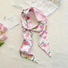 Floral Print Silk Hair Scarf for Women – Long Ribbon Headband