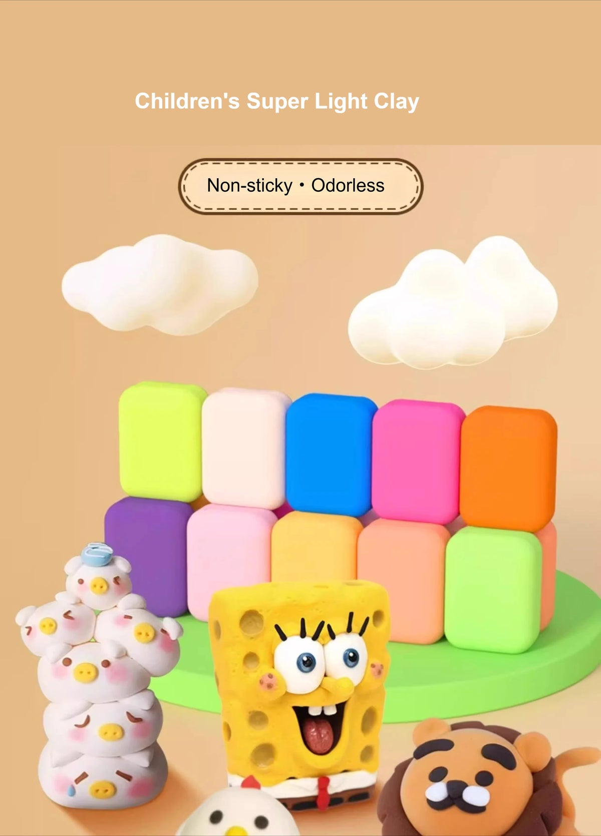 36-Color Air Dry Modeling Clay Kit with Sculpting Tools