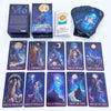A collection of Celestial Tarot cards featuring various suits and arcana, including The Chariot, Strength, The Devil, Swords,