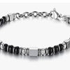 Natural Stone & Stainless Steel Beaded Bracelet