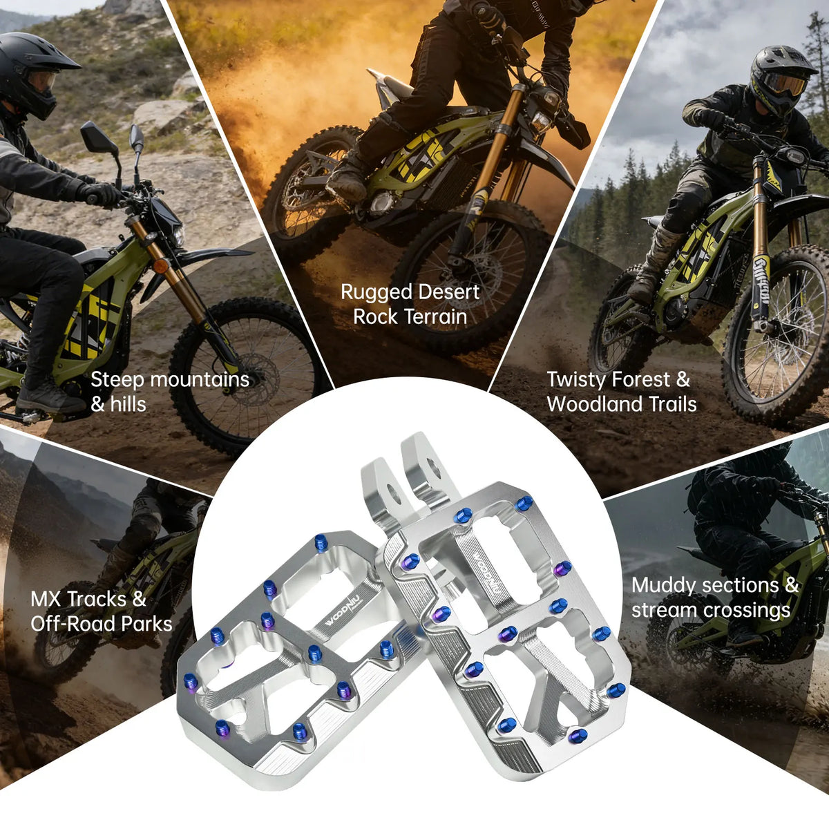 Aluminum Foot Pegs for Surron Light Bee X and Segway E-Bikes