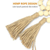 Handcrafted Natural Wood Bead Garland with Tassels for Boho & Farmhouse Decor