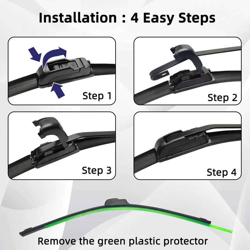 Complete Wiper Blade Set for Nissan Leaf 2017-2023