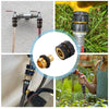A set of 3/4-inch garden hose quick connectors and fittings used for connecting hoses.