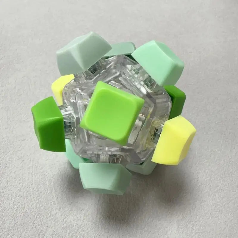LED Fidget Keychain with 12 Click Buttons