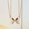 Purple Crystal Butterfly Magnetic Bracelet Set
