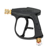 Black foam cannon car wash kit with five metal nozzles and a 14mm fitting.